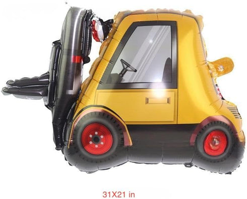 4Pcs Construction Balloons, Excavator, Dump Truck, Forklift, Mixer Truck, Crane Balloon for Birthday Party