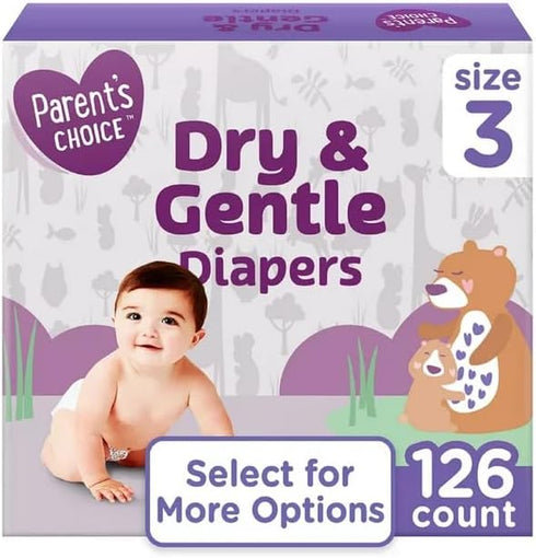 Generic Dry & Gentle Diapers Size 3, 126 Count, White