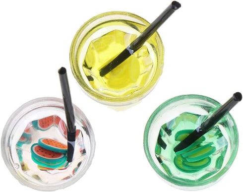 13 Pcs 1:12 Simulation Drink Bottle Jam Jar Toys, Colourful Cocktail Cup for Dollhouse Kitchen Decor