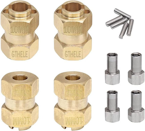 Brass Wheel Hex Hub 10mm(+6mm) Extenders Adaptor Set for 1/18 TRX4M RC Crawler Car Upgrade Parts