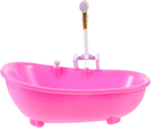 Toyvian Toy Bathtub for Dolls, Baby Doll Real Working Bath Set Electric