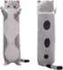 Cute Long Cat Body Pillow, Plush Stuffed Animals for Girls and Boys, Kawaii Funny Pillows, Gray, 27.5 Inch