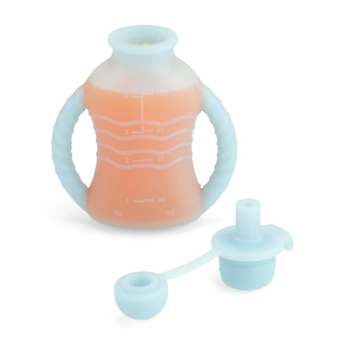 7-Pack 4oz 2 PandaEar Reusable Silicone Baby Food Pouches with Handles, Refillable Squeeze Pouches for Toddlers
