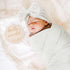 4PCS Set DRESHOW BQUBO Baby Swaddle Blankets for Girls, Newborn Accessories with Hat and Bow Headband with Hello World