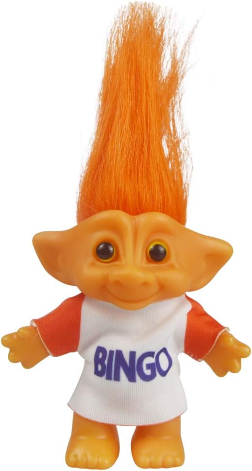 Vintage Troll Dolls Retro Chromatic Doll for Collections, Arts and Crafts, Party Favors - 7.5" Tall (Orange)