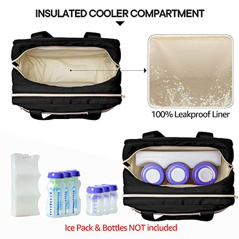 Pack 6 9 Fasrom Wearable Breast Pumping Bag with Cooler Bundle with Breastmilk Cooler Bag with Ice Fits Tall Baby