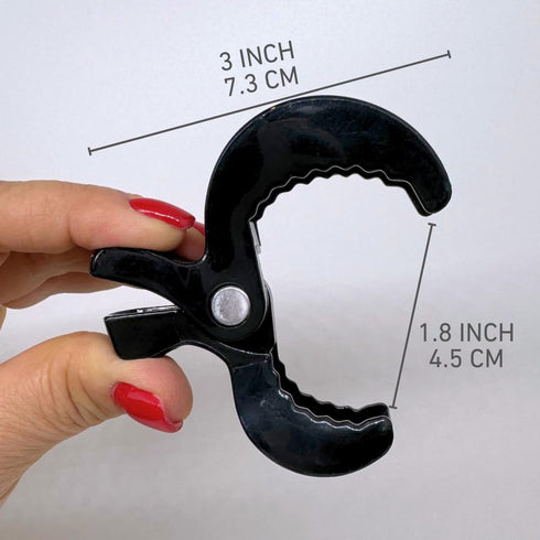 Baby Blanket Stroller Clips (4 Pack), Australian Baby Gear Pram Attachment, Hooks Muslin to Stroller (Black/Grey)