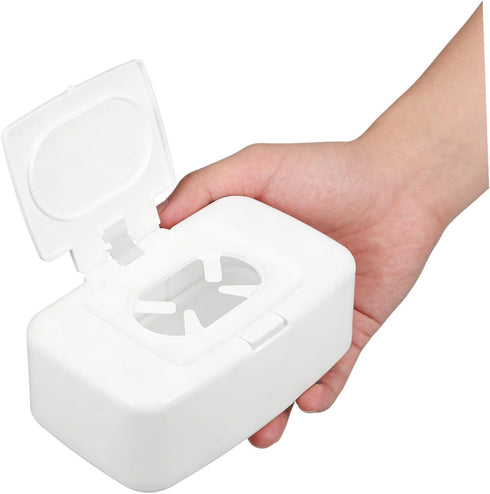 Ipetboom 6.69X4.13X2.36In Baby Wipes Dispenser Refillable Wet Tissue Holder with Nonslip Base and Dust Cover Portable