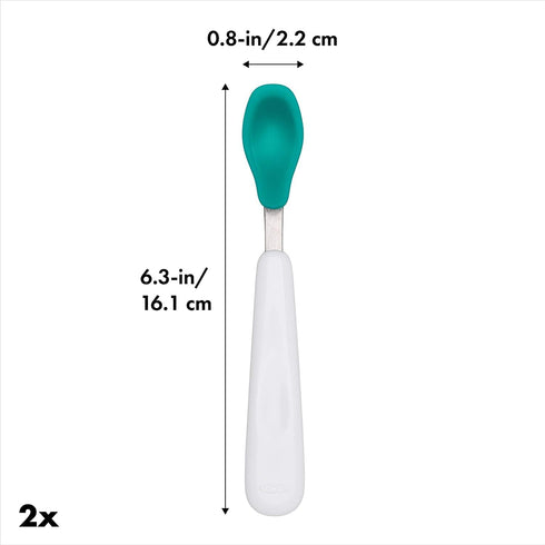 OXO Tot Feeding Spoon Set with Soft Silicone - Teal