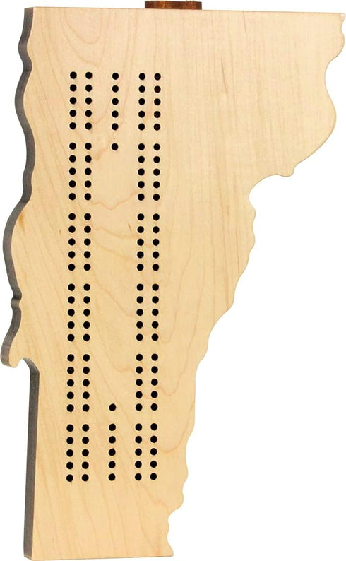 Vermont Shaped Cribbage Board - Made in the USA