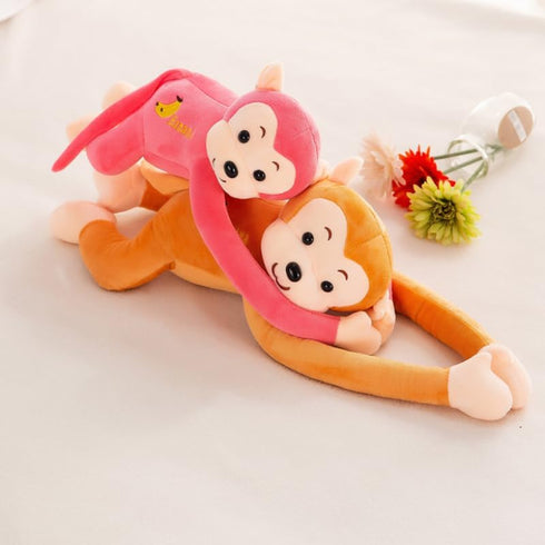 XIZHI 17" Monkey Stuffed Animal Hanging Doll Plush Toy - Gifts for Kids & Adults (Yellow and Brown)