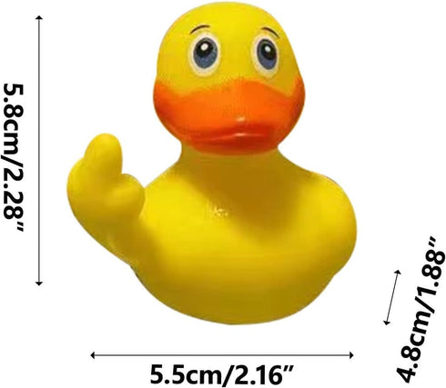 2Pcs Yellow Rubber Ducks Decor - 2.28" Finger Rubber Duck, Cute Small Rubber Ducks for Car Dashboard Decorations