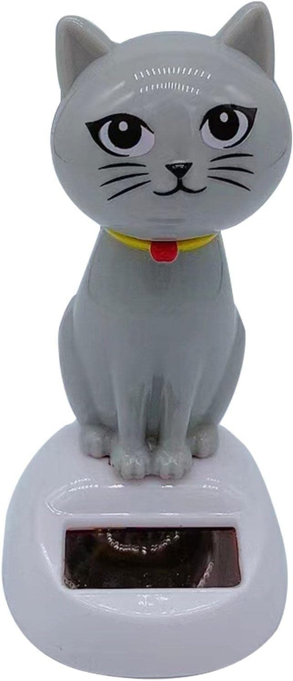 Cute Solar Powered Dancing Cat Doll Figure, Swinging Solar Toy, Car Dashboard Decoration