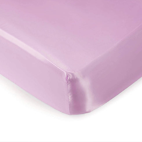 Pro Goleem Satin Soft Crib Sheet for Baby with Sensitive Hair, Silky Pink Fitted Sheet 52’’x28’’x8’’ for Girls