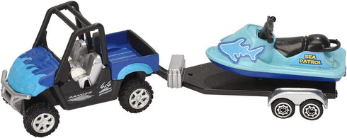Wild Republic Aquatic Truck with Trailer, Imaginative Play Toy, Gifts for Kids, 5"