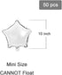 MOWO Star-shaped Foil Balloons, 10" Silver, Pack of 50