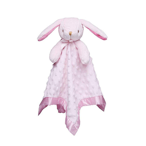 Pro Goleem Loveys for Babies, Bunny Security Blanket, Soft Pink Lovie for Infant and Toddler Snuggle Toy, 16 Inch