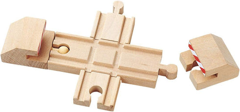 2 maxim enterprise, inc. Wood Intersection Track with Buffer Stops, Wooden Track Accessories for Toy Train, Red