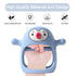 Smily Mia 2pack Blue+Grey Penguin Teether for Babies 0-6 Months, Silicone Teething Mittens & Chew Toys for 3-6 Months