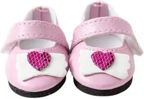 8 Pairs Doll Shoes for 14.5 Inch American Doll, Wellie Wishers Including Boots, Sandals, Sneakers, Leather Shoes
