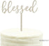 Andaz Press Baby Baptism Wood Cake Toppers, Blessed, 1-Pack, Twins Communion, Christening