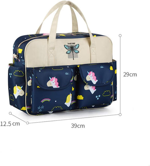 Large Capacity Diaper Tote Bag Organizer - Portable Baby Nappy Handbag