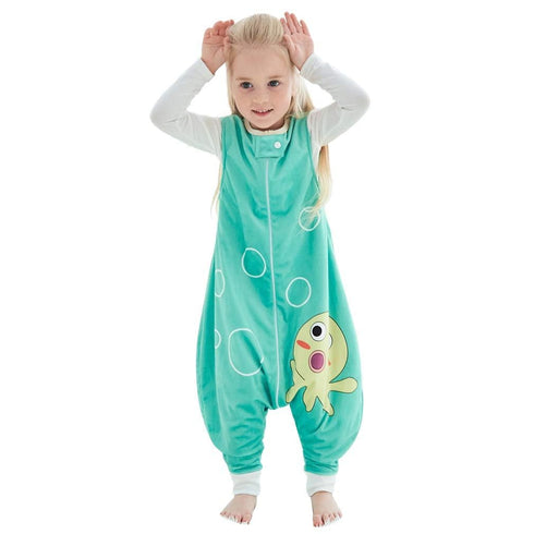 MICHLEY Toddler Sleeping Sack with Feet, Newborn Infant Sleeveless Sleeping Bag, 2-way Zipper, Green Octopus, 5-6T