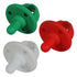 Christmas Soother Pacifier, Food Grade Silicone with Handle & 3 Holes for Safety, BPA Free, 3 Pack (Red+Green+White)