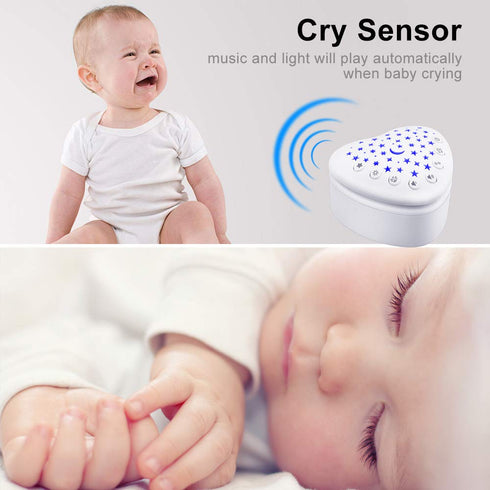 A13 15 BEREST White Noise Machine & Baby Sleep Soother with Soothing Sounds & Projector Night Light Music Box, Cry