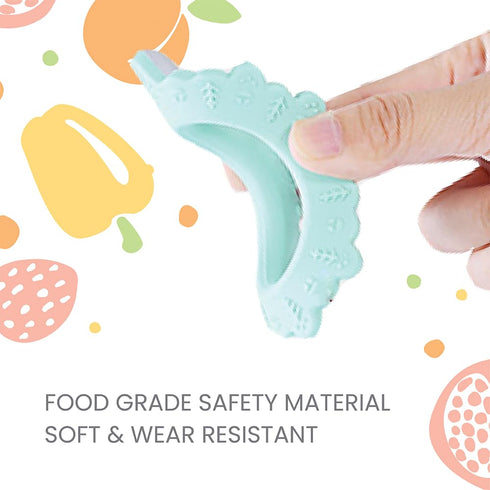 Lulyboo Baby Silicone Sensory Teething Sheep, Easy to Grip, Self Soothing Pain Relief for 0-12 Months (Aqua)