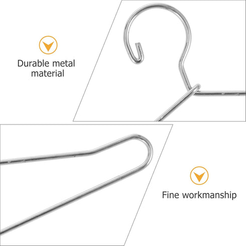 HEALLILY 20 Pcs Dollhouse Miniature Wire Hangers, Metal Hangers for Doll Clothes and Necklaces (6.5CM Silver)