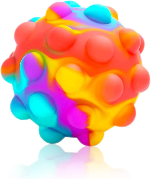 RadBizz Push Pop Bubble Fidget Sensory Toy Ball for Autism, Stress, Anxiety Relief for Kids and Adults, Multicolor