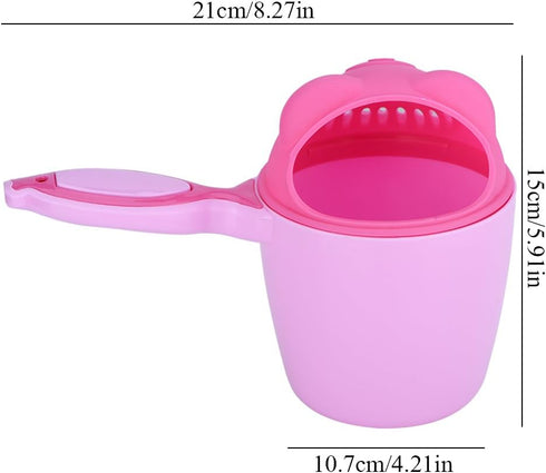 Cute Shampoo Cup for Baby with Comfortable Handle for Shower (Pink)
