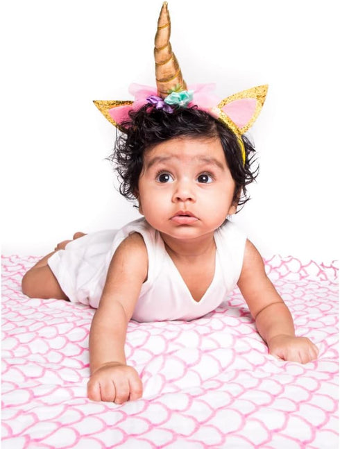 Malabar Baby Organic Cotton Reversible Muslin Snug Blanket, Luxurious Everything Baby Receiving Stroller Blankets