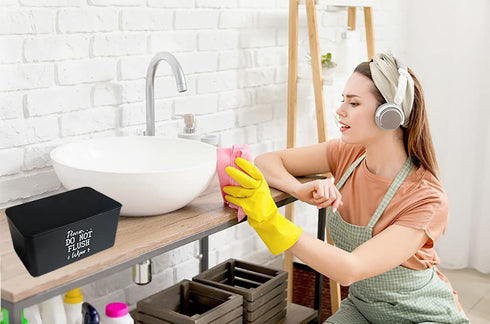 (8.2L 4.9W 3.9H inches) Moorfowl Baby Wipes Dispenser for Bathroom,Please DO NOT Flush Wipes Container Holder, Upgarde