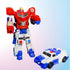 2-in-1 3+ Magnetic Robot Police Car & Fire Truck Transforming Toy - ABS Safe Magnetic Snap-On Action Figure for Kids