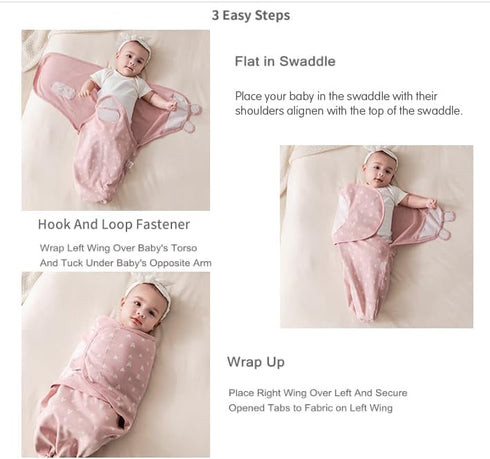 Set 3 Pack, Small(0-3Month) insular Baby Swaddle Wrap, Swaddle Blanket for Newborn and Infant, Adjustable Swaddling