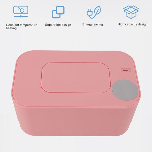 Portable Wipes Warmer, Intelligent Temperature Control Baby Wipe Warmer, Efficient Sealing Dispenser (Pink Constant