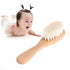 Shinycome Wooden Baby Safety Comb Woolen H Brush Care Kids Massage Baby Kit Safety