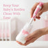 4-in-1 Set, Ariseno Baby Bottle Brush Including Nylon Bottle Brush, Cap, Straw, Nipple Brushes, BPA-Free (Pink)