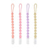 MINMUNJIU Silicone Pacifier Clip Holder, 4 Pack One Piece Soft Flexible Binky
