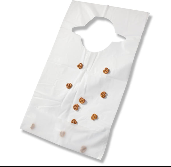 Adult Plastic Disposable Crumb Catcher Bibs