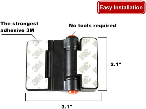Refrigerator Adhesive Locks, Double Button Fridge Door Lock with Key, Child Proof Freezer Cooler Door Lock (Black, 2)