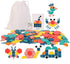 USATDD 180 Pcs Wooden Tangrams Pattern Blocks Set, Classic Educational Montessori Toys for Kids with 24 Pcs Flash Cards