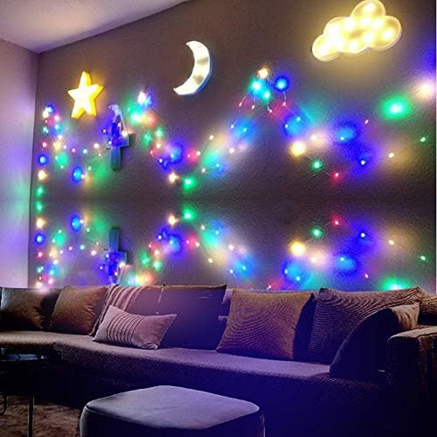 3PCS AUSAYE Decorative LED Night Lights Crescent Moon Star Cloud Lamp Sign Light Room Decor Night Light for Baby Kids