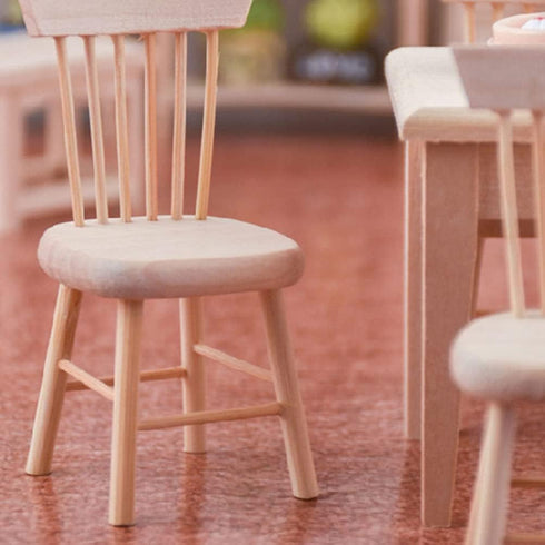 Toyvian 6 pcs Mini Wood Dollhouse Chairs, 1:12 Scale, Miniature Furniture Props for Dollhouse Landscape Garden