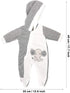 Miunana 1pcs Elephant Pajamas Outfit for 13-15 Inch Baby Doll Clothes, Grey and White Doll Pajamas