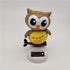 Solar Owl Bobble Shaking Head Dancing Toy, Cat Figurine Statue for Car Vehicle Decoration - Light Coffee