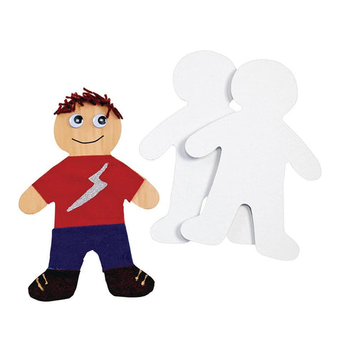 Colorations Giant Person Shapes for Kids, Set of 24, Sturdy Paper Chip Board, Blank People Cutouts