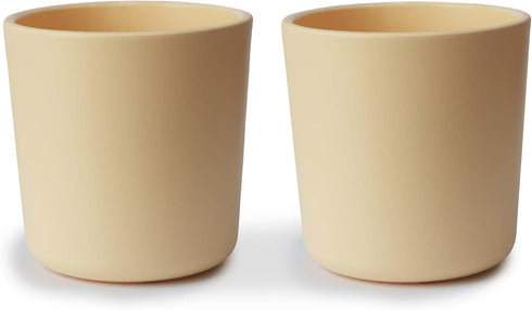 mushie Dinnerware Cups for Kids, Set of 2, Made in Denmark, Daffodil